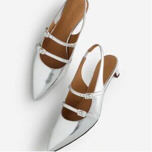 The Davina Slingback Pump in Metallic Leather